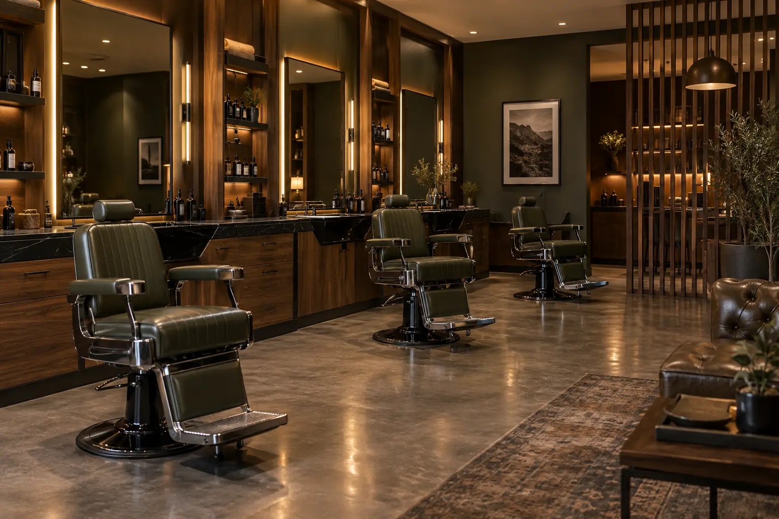 Interior da barbearia