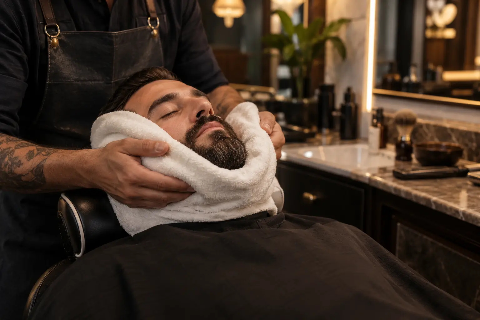 Detalhe de barba e acabamento