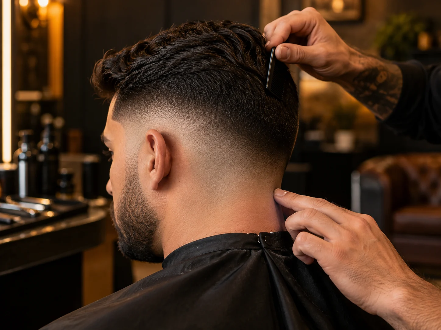 Acabamento de corte masculino