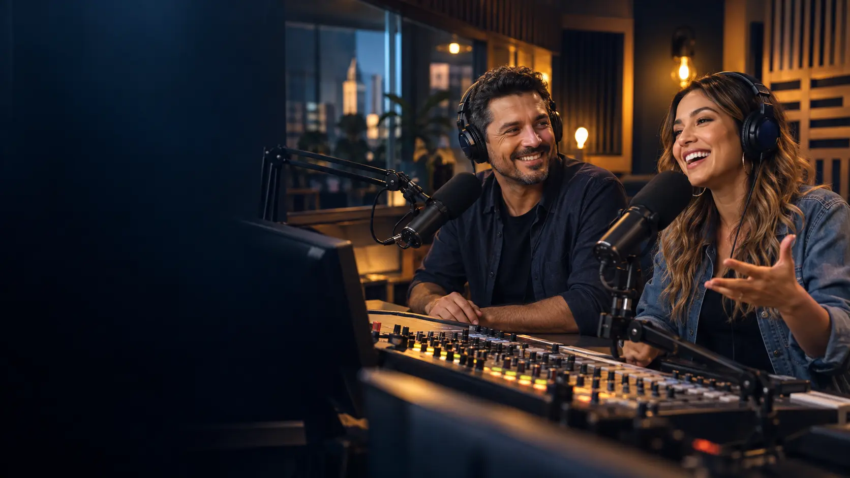 Estúdio de rádio ao vivo